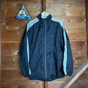 Y2k nike black windbreaker jacket